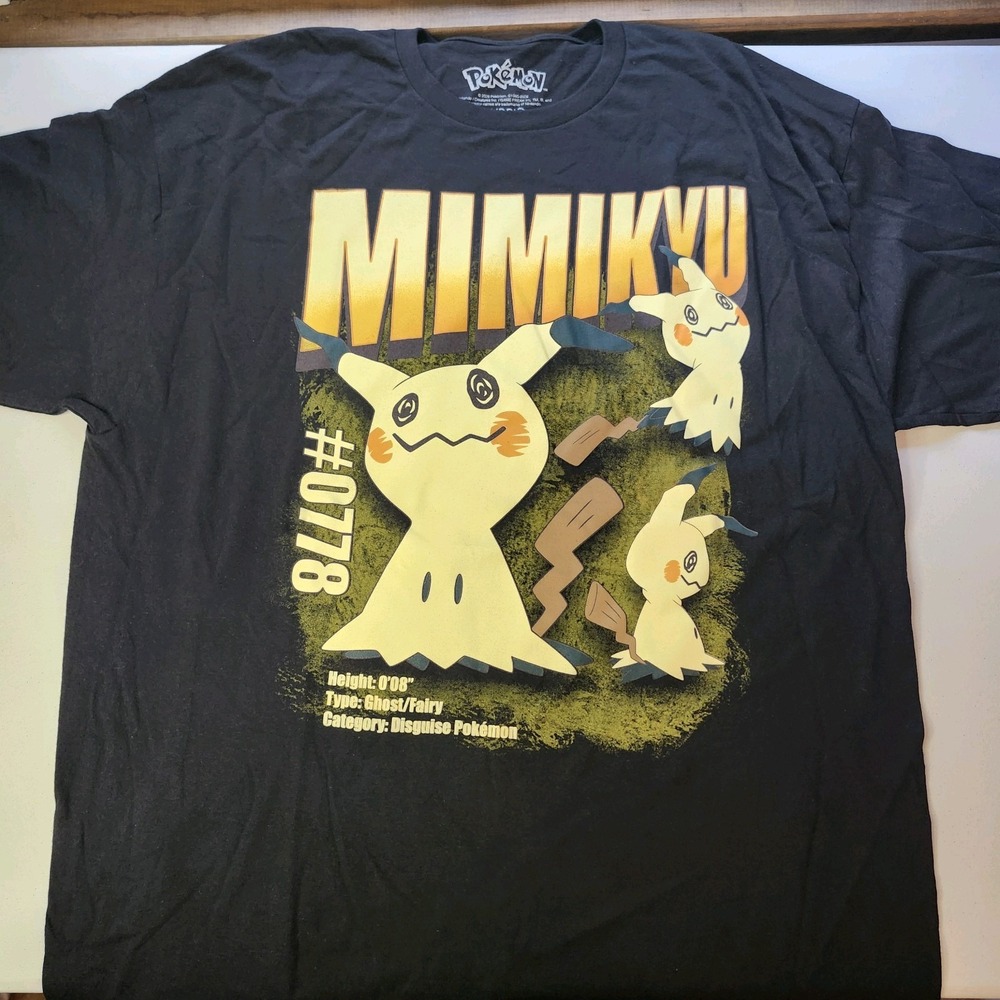 Pokemon Mimikyu #0778 Graphic T Shirt Mens XXL Black Ghost Fairy Hybrid Apparel